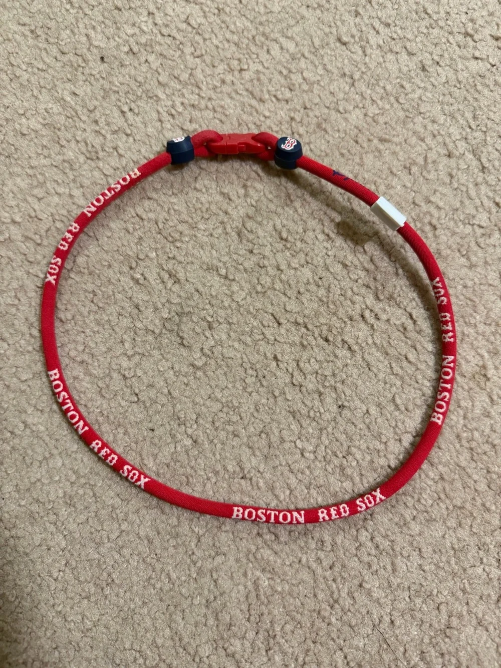 Phiten Boston Red Sox MLB Titanium Necklace Red 21” Baseball Sports
